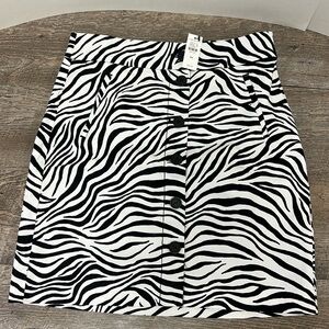 NWT Talbots Zebra Print Skirt Size 0P